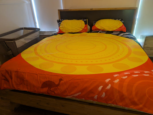 Aboriginal flag quilt cover set (king)